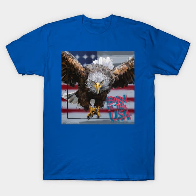 Born in The USA [Eagle-1] T-Shirt by JavaBlend